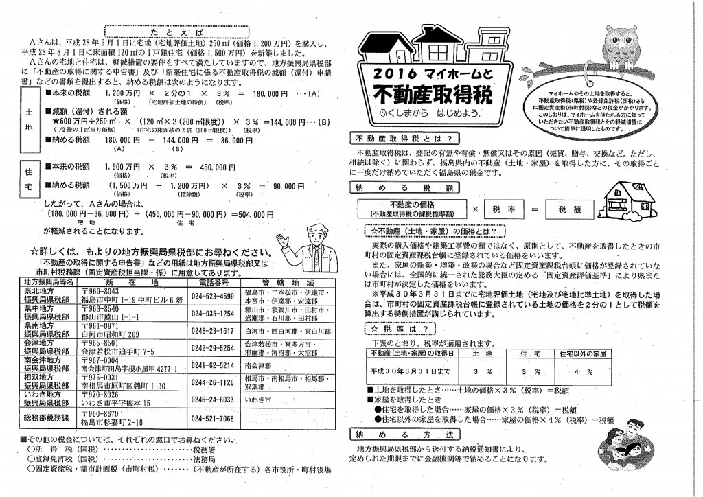 不動産取得税の解説 福島県建築士会会津支部